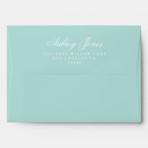 Teal A7 Pre-Addressed Linen Envelopes