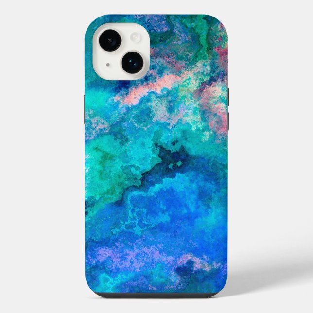 Teal Abalone Shell Painting iPhone Case (Back)