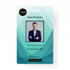 Teal Abstract Employee Photo Identification ID