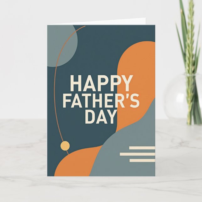 Teal Abstract Fathers Day Card (Front)