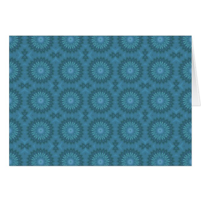 Teal Abstract Flowers (Front Horizontal)