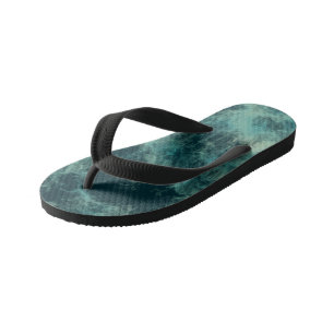 Teal Abstract Kid's Thongs