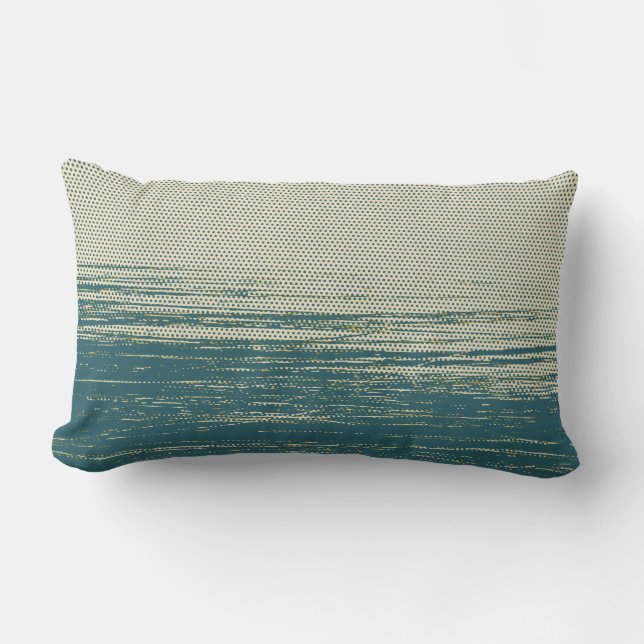 Teal Abstract Pattern Lumbar Cushion (Front)