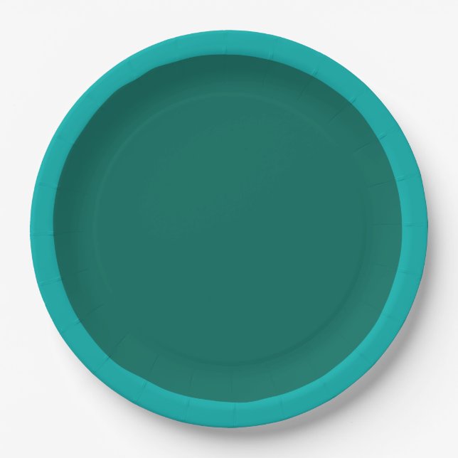 Teal Accent Colour Ready to Customise Paper Plate (Front)