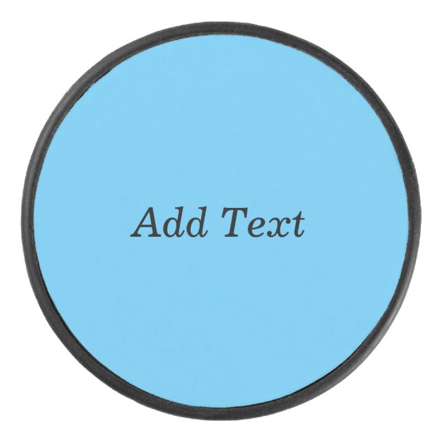 Teal Add Text Custom Template Hockey Puck (Front)