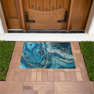 Teal Agate Door Mat