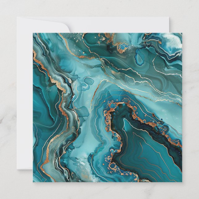 Teal Agate Greeting Card (Front)