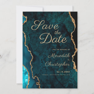 Teal Agate Photo Wedding Save the Date