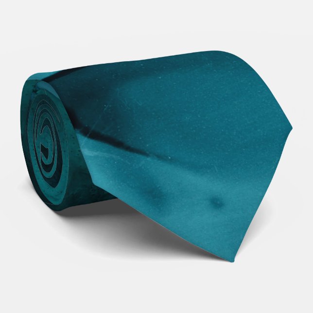Teal agate tiled pattern Wedding neck tie (Rolled)