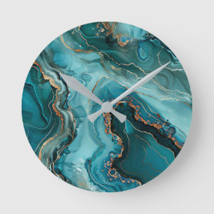 Teal Agate Wall Clock
