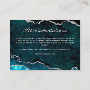 Teal Agate Wedding Accommodations Enclosure Card