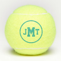 Teal All-American Monogram Tennis Balls