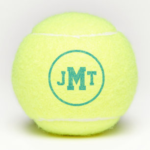 Teal All-American Monogram Tennis Balls