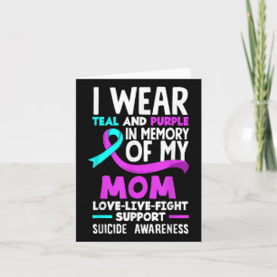 Teal & Purple In Memory Of My Mum Suicide Prev Card