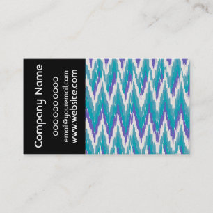 Teal and Amethyst iKat ZigZag pattern Business Card