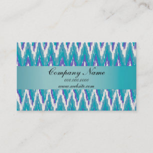 Teal and Amethyst iKat ZigZag pattern Business Card