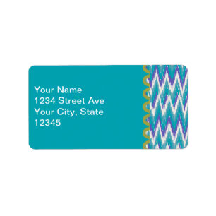 Teal and Amethyst iKat ZigZag pattern Label