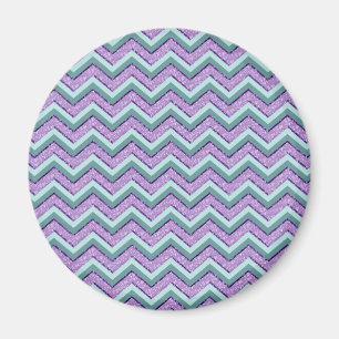 Teal and Amethyst ZigZag Magnet