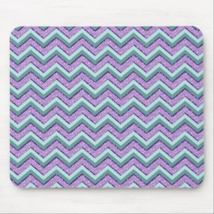 Teal and Amethyst ZigZag Mouse Pad