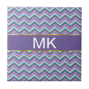 Teal and Amethyst ZigZag Tile