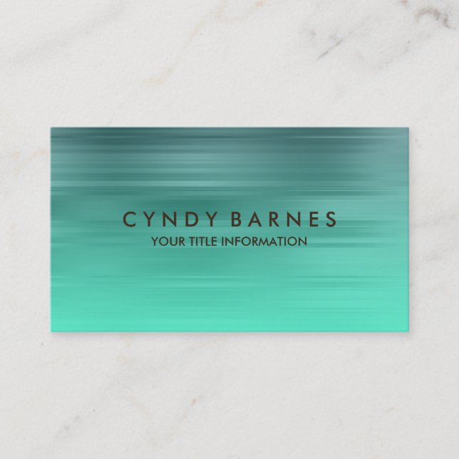 Teal and Aqua Stripe Business Card (Front)