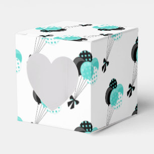 Teal and Black Balloon Celebration Favour Box
