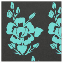 Teal and Black Combed Cotton Fabric