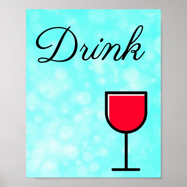 Teal and Black Drink Sign for Kitchen (Front)