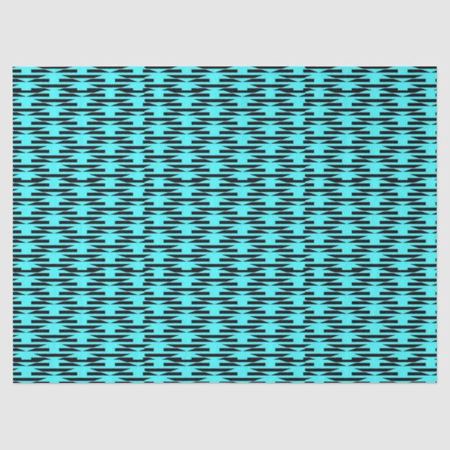 Teal and black geometric patterned tissue paper (Front)