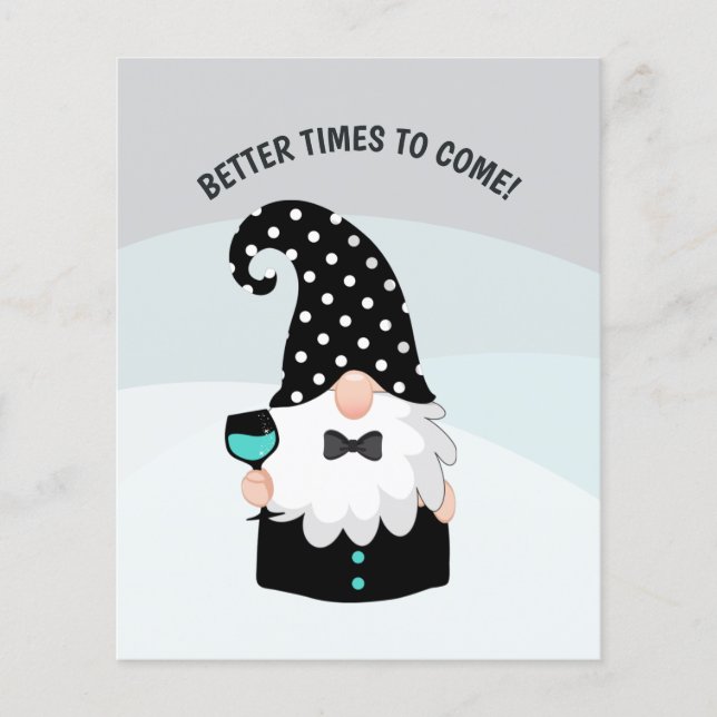 Teal and Black Gnome Happy Holidays  Flyer (Front)
