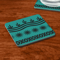 Teal And Black Pattern Southwest Design