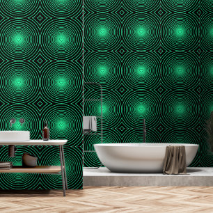 Teal and Black Striped Hearts Custom Colours Wallpaper