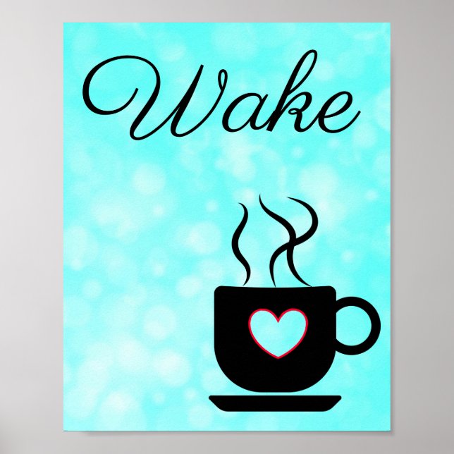 Teal and Black Wake Sign for Kitchen (Front)