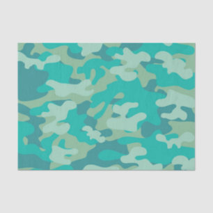 Teal and Blue Camo Tissue Paper