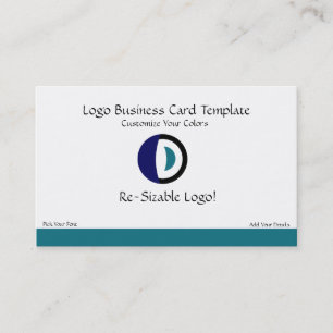 Teal and Blue Crescent Moon & and Planets Logo Business Card