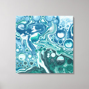 Teal and Blue Turquoise Water Ocean Waves Canvas Print