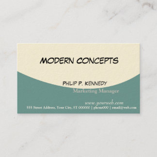 Teal and Blue Uneven Slanted  Circular Down Business Card