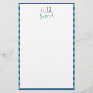 Teal And Blue Unlined Stationery