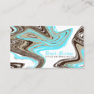 teal and chocolate strokes business card