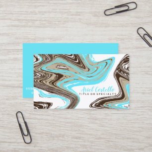 teal and chocolate strokes business card