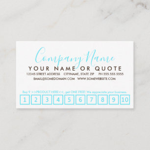 teal and chocolate strokes loyalty punch card