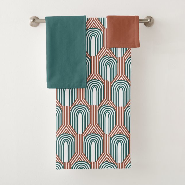 Teal and Copper  Bath Towel Set (Insitu)
