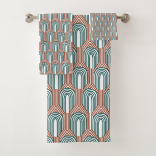 Teal and Copper  Bath Towel Set