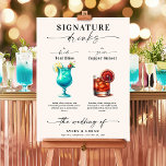 Teal and Copper Bride & Groom Signature Drinks Poster<br><div class="desc">Add a touch of elegance and personalisation to your wedding with this beautifully designed Signature Drinks Wedding Poster. Featuring two stunning watercolor illustrations, this poster showcases the bride and groom's signature drinks: the "Teal Bliss" and the "Copper Sunset." Perfectly matching the teal and copper theme, this poster will be a...</div>