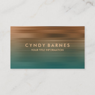 Teal and Copper Stripe Business Card