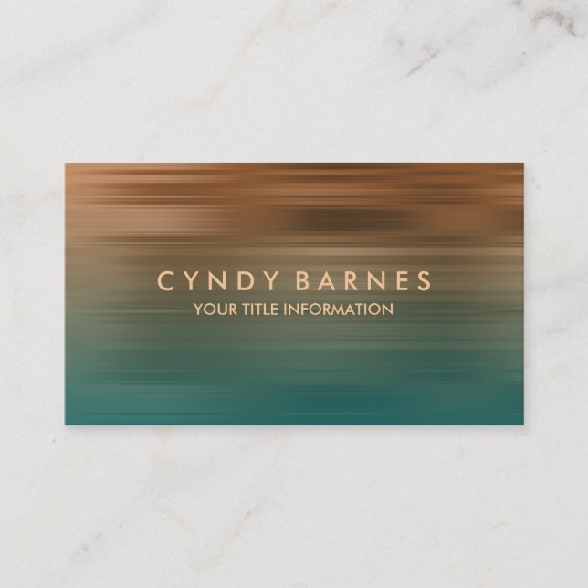 Teal and Copper Stripe Business Card (Front)