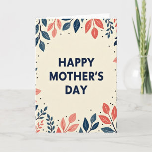 Teal And Coral Mothers Day Card