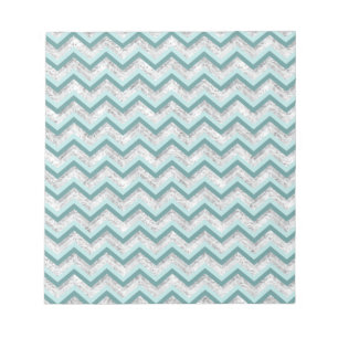 Teal and Crystal Zigzag Pattern Notepad