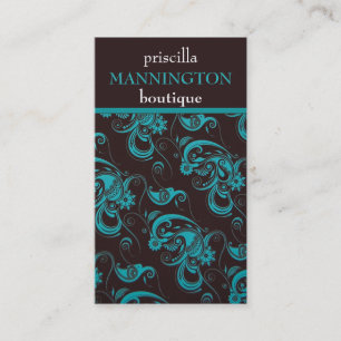 Teal and Espresso Modern Business Profile Card