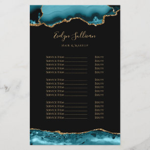 Teal and gold agate flyer